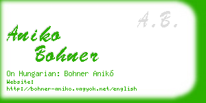 aniko bohner business card